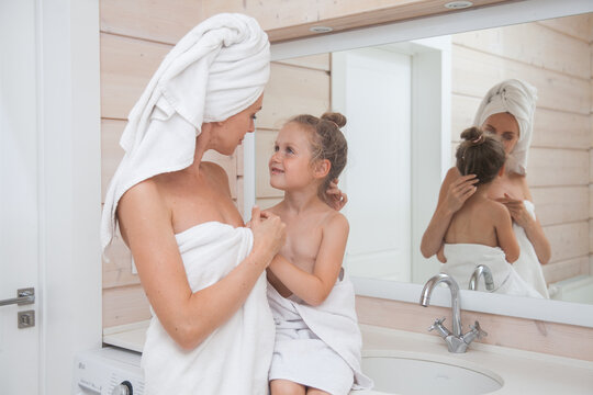 Mother And Daughter Shower my boobies