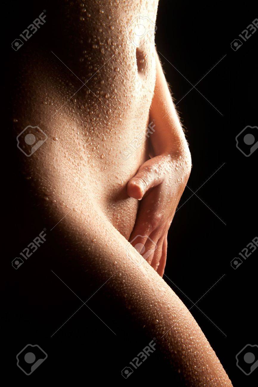 naked woman touching herself