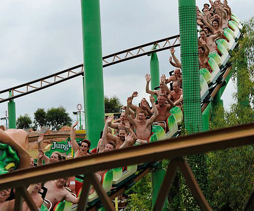 nude at amusement park