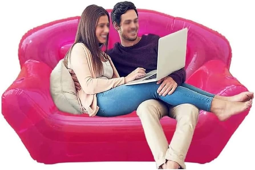 chahak sharma add photo pink blow up sofa