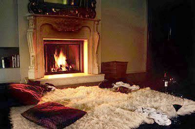 Best of Romantic bear skin rug in front of fireplace
