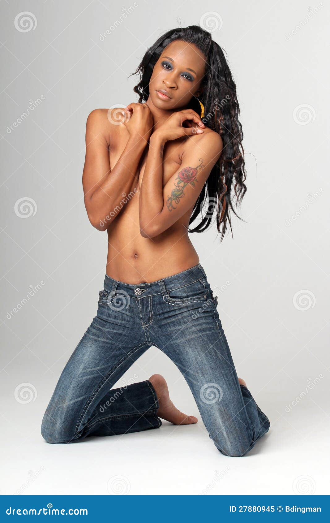 Topless Women In Blue Jeans huge jugs