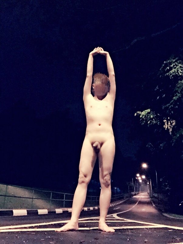 colin travers add photo walking naked at night